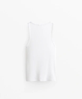 SLEEVELESS RIB TOP WITH COTTON AND MODAL- Заказать в России