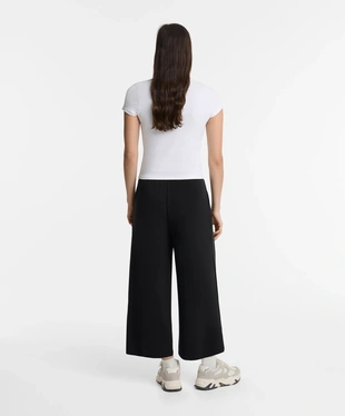 SOFT-TOUCH WIDE-LEG CROP TROUSERS WITH MODAL- Заказать в России