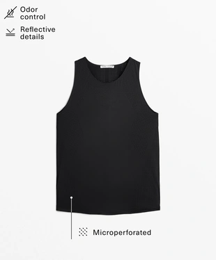 MICROPERFORATED TECHNICAL SLEEVELESS T-SHIRT- Заказать в России