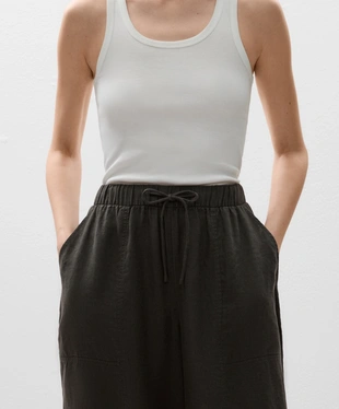 100% LINEN BARREL TROUSERS- Заказать в России