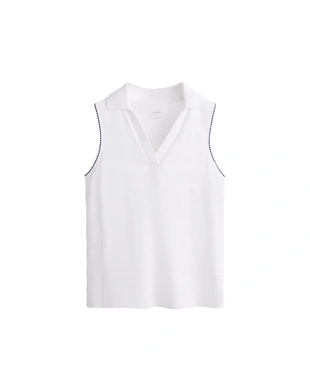 JACQUARD SLEEVELESS POLO SHIRT- Заказать в России