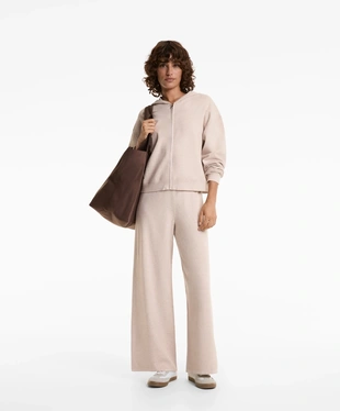 WIDE STRAIGHT-LEG PIQUé KNIT TROUSERS- Заказать в России