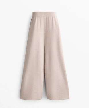 WIDE STRAIGHT-LEG PIQUé KNIT TROUSERS- Заказать в России