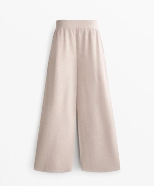 WIDE STRAIGHT-LEG PIQUé KNIT TROUSERS- Заказать в России