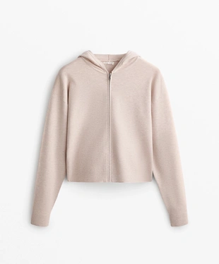 HOODED PIQUé KNIT JACKET- Заказать в России