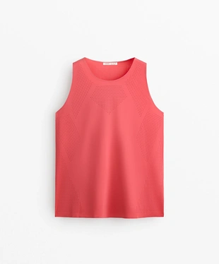 MICROPERFORATED TECHNICAL SLEEVELESS T-SHIRT- Заказать в России