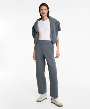 RELAXED COTTON BLEND TROUSERS WITH FRONT DETAILS- Заказать в России
