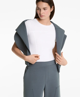 RELAXED COTTON BLEND TROUSERS WITH FRONT DETAILS- Заказать в России