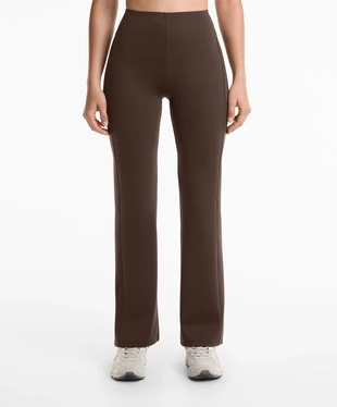 NEOPRENE-EFFECT HIGH RISE FLARE TROUSERS- Заказать в России