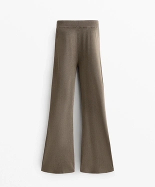 RIB KNIT FLARE TROUSERS- Заказать в России