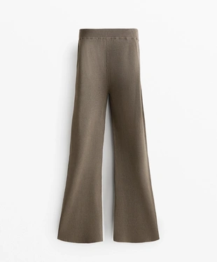 RIB KNIT FLARE TROUSERS- Заказать в России