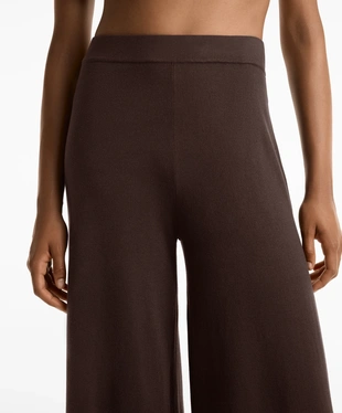 WIDE STRAIGHT-LEG KNIT TROUSERS- Заказать в России