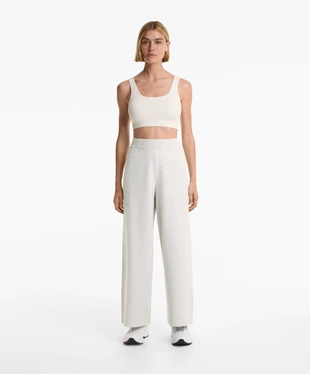 STRAIGHT SIDE RIB KNIT TROUSERS- Заказать в России