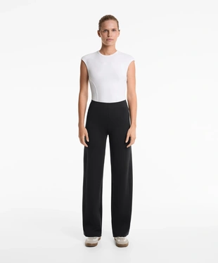 NEOPRENE-EFFECT STRAIGHT-LEG TROUSERS- Заказать в России