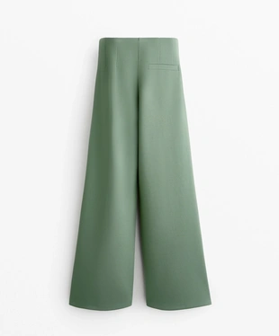 SUPER HIGH RISE PIQUé TROUSERS WITH COTTON- Заказать в России