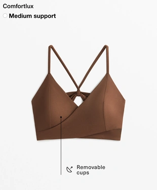 MEDIUM-SUPPORT COMFORTLUX CROSSOVER SPORTS BRA WITH CUPS- Заказать в России