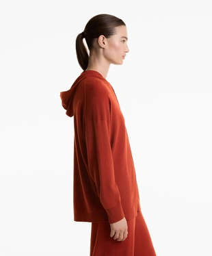 LONG KNIT HOODED JACKET- Заказать в России