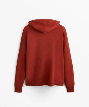 LONG KNIT HOODED JACKET- Заказать в России
