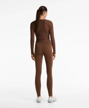 FINE-KNIT SEMI-SHEER RIB CROSSOVER JUMPER- Заказать в России