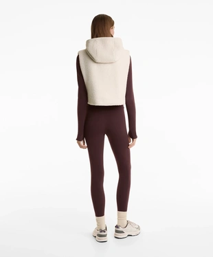 FAUX-SHEARLING HOODED GILET- Заказать в России