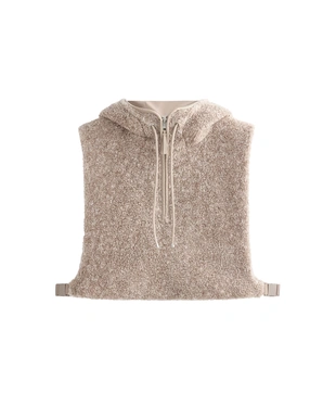 FAUX-SHEARLING HOODED GILET- Заказать в России