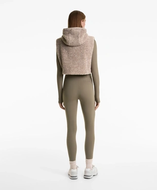 FAUX-SHEARLING HOODED GILET- Заказать в России