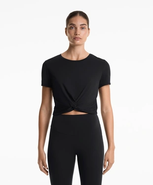 MODAL BLEND SHORT-SLEEVED KNOT T-SHIRT- Заказать в России