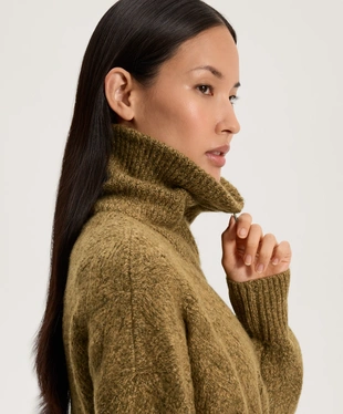 HALF-ZIP MIXED KNIT JUMPER- Заказать в России