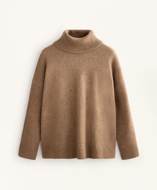 OVERSIZE SOFT KNIT POLO NECK JUMPER- Заказать в России
