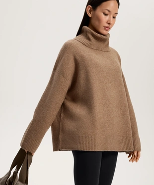 OVERSIZE SOFT KNIT POLO NECK JUMPER- Заказать в России