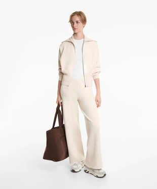 CONTRAST PIPING STRAIGHT LEG KNIT TROUSERS- Заказать в России