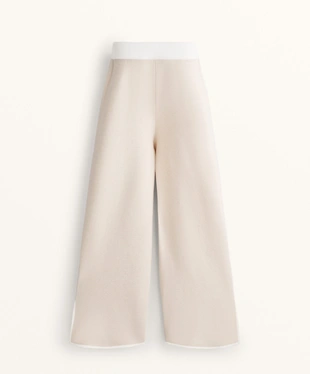 CONTRAST PIPING STRAIGHT LEG KNIT TROUSERS- Заказать в России
