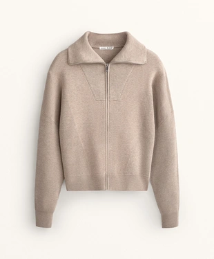 RIB COLLAR KNIT JACKET- Заказать в России