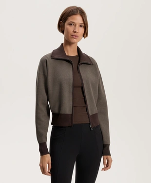 HOUNDSTOOTH PRINT KNIT JACKET- Заказать в России