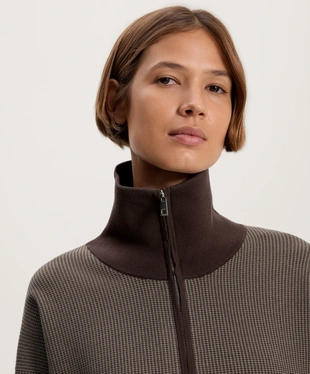HOUNDSTOOTH PRINT KNIT JACKET- Заказать в России