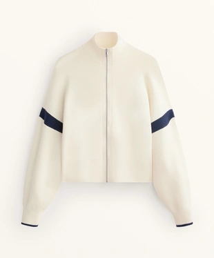 CONTRAST SLEEVE KNIT JACKET- Заказать в России