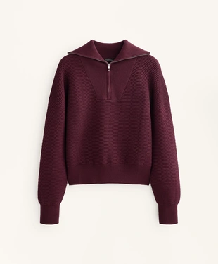 TEXTURED HALF-ZIP KNIT JUMPER- Заказать в России