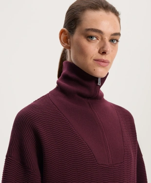 TEXTURED HALF-ZIP KNIT JUMPER- Заказать в России