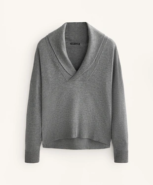 V-NECK JUMPER WITH LAPEL- Заказать в России