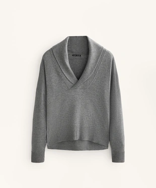 V-NECK JUMPER WITH LAPEL- Заказать в России