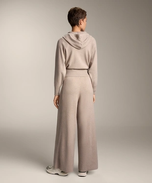 WIDE LEG KNIT TROUSERS WITH SIDE RIB- Заказать в России
