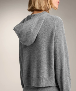 100% CASHMERE KNIT HOODIE SWEATSHIRT- Заказать в России