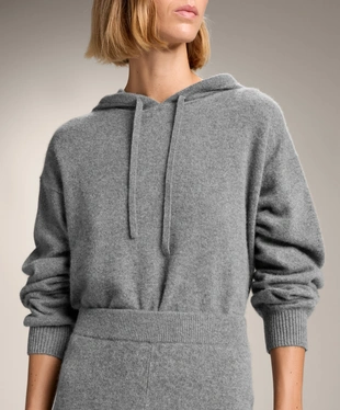 100% CASHMERE KNIT HOODIE SWEATSHIRT- Заказать в России