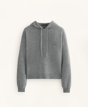 100% CASHMERE KNIT HOODIE SWEATSHIRT- Заказать в России