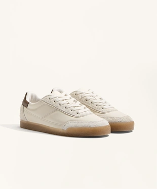 NYLON TRAINERS WITH SPLIT-LEATHER PIECES- Заказать в России