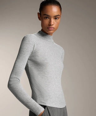 RIB HIGH-NECK BASE LAYER T-SHIRT WITH LYOCELL- Заказать в России