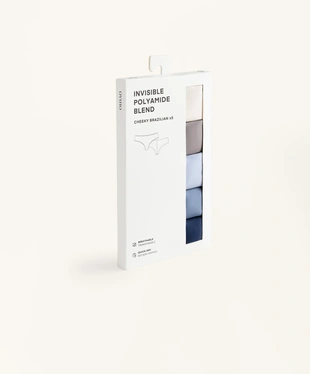 5 POLYAMIDE BLEND INVISIBLE BRAZILIAN BRIEFS- Заказать в России