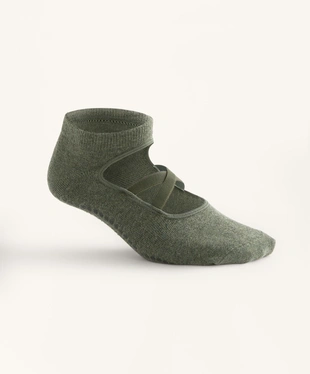 2 PAIRS OF COTTON BLEND YOGA AND PILATES SOCKS WITH CROSSOVER STRAPS- Заказать в России