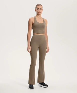 HIGH-RISE COMPRESSIVE CORE CONTROL BLOCK STRIPE FLARE TROUSERS- Заказать в России
