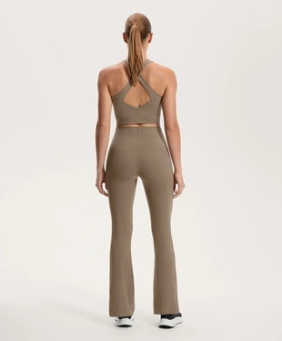 HIGH-RISE COMPRESSIVE CORE CONTROL BLOCK STRIPE FLARE TROUSERS- Заказать в России